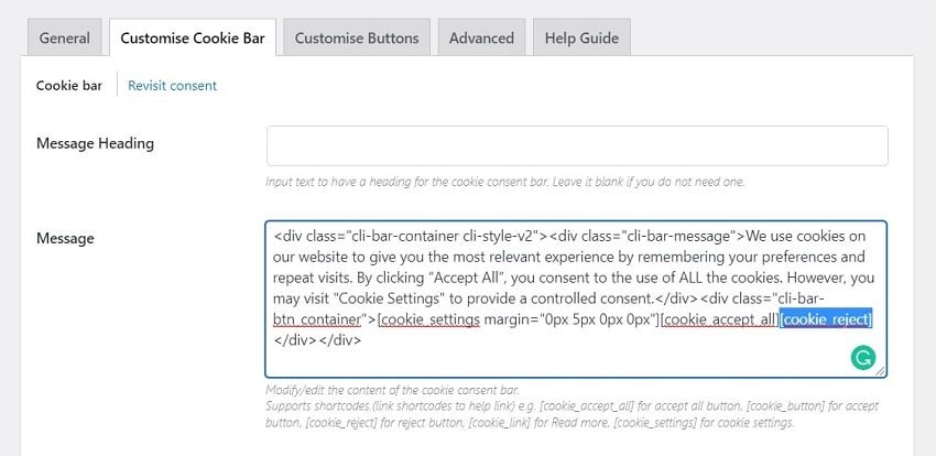 如何为网站添加cookie弹出框 13 Adding a Reject Button